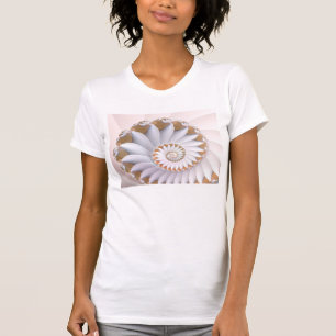 White Nautilus Niedlich Abstrakt Seashell Art T-Shirt