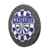 White, Navy Blue, And Charcoal Gray - Custom Text Dartscheibe (Vorderseite rechts)