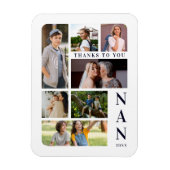 White & Navy Blue Classic 7 Multi Photos Collage Magnet (Vertikal)