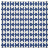 White & Navy Blue Harlequin Diamonds Stoff (Muster)