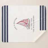 White Navy Blue Red Life ist besser am See Sherpadecke (Vorderseite (Horizontal))