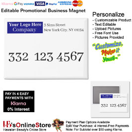 White Navy Company Logo Text Promotional Business Magnet