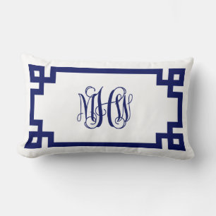 White Navy Griechisch Key Vinci Monogram DIY BG Lendenkissen
