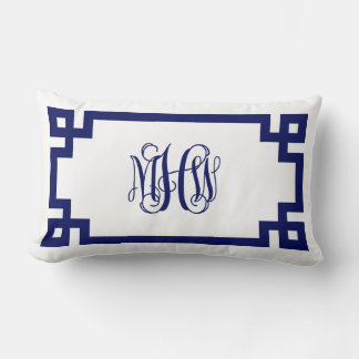 White Navy Griechisch Key Vinci Monogram DIY BG Lendenkissen