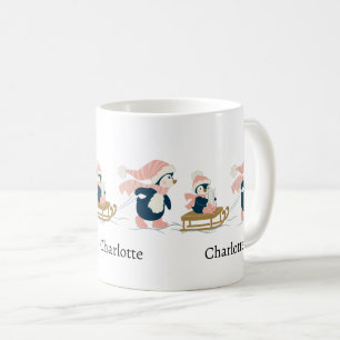 White Navy Minimalistischer Niedlicher Pinguin Fro Kaffeetasse