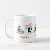 White Navy Minimalistischer Niedlicher Pinguin Fro Kaffeetasse (Links)
