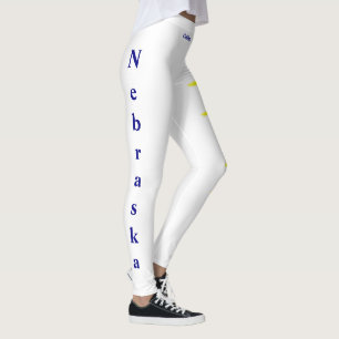 White Nebraska Staat Goldenrod Blume Leggings
