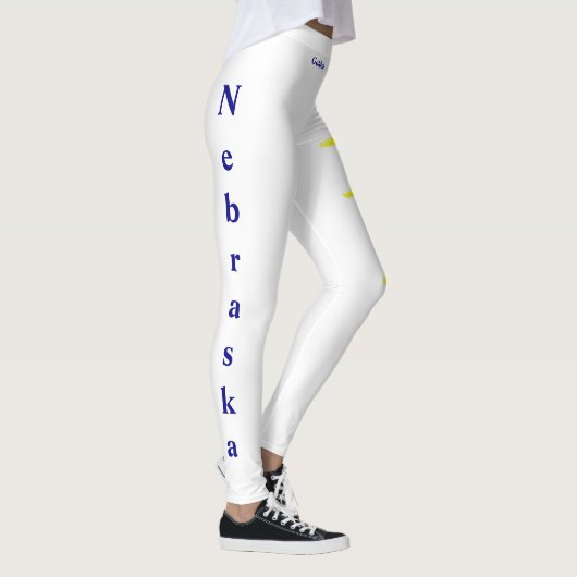 White Nebraska Staat Goldenrod Blume Leggings (Rechts)