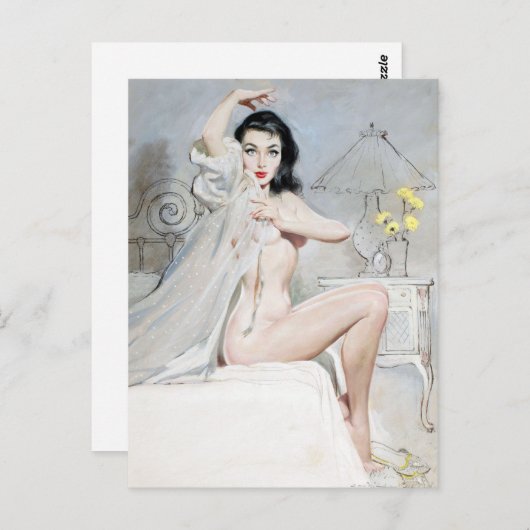 White Negligee Button Up Postkarte (Vorne/Hinten)