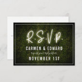 White Neon Boxwood Wedding RSVP (Vorne/Hinten)