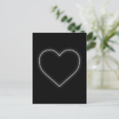 White Neon Heart - Love Valentines Feiertagspostkarte (Stehend Vorderseite)