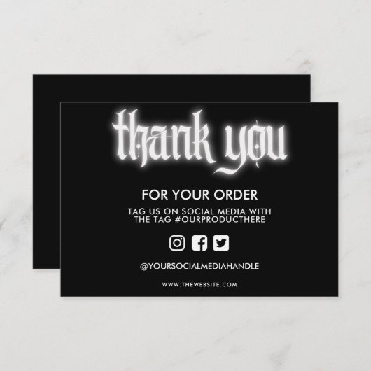 White Neon Sign Vielen Dank, Media Insert (Vorne/Hinten)