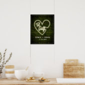 White Neon Til Death Neon Heart Wedding Willkommen Poster (Küche)