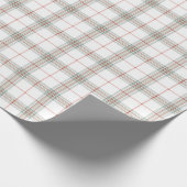 White Neutral Christmas Tartan Kariert Geschenkpapier (Ecke)