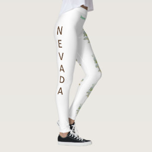 White Nevada Staat Blume Saguaro Cactus Leggings