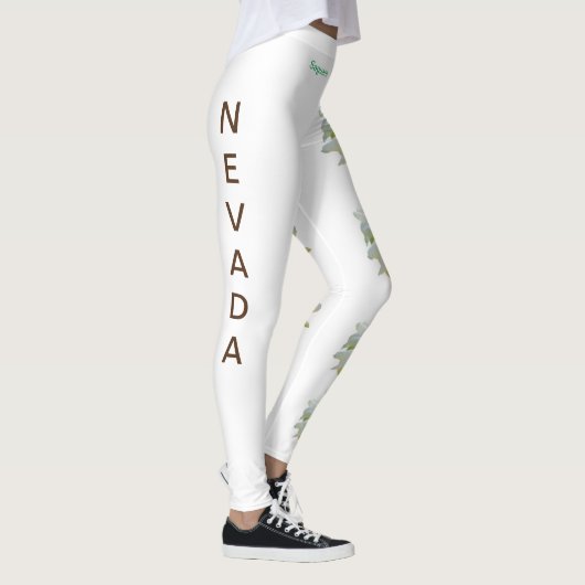 White Nevada Staat Blume Saguaro Cactus Leggings (Rechts)