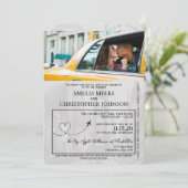 White New York City Passport Wedding Einladung (Stehend Vorderseite)