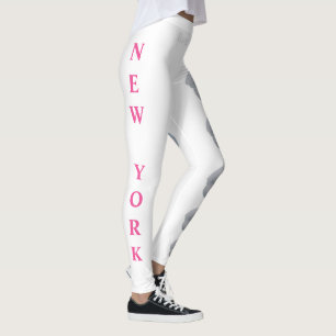White New York Staat Blume (The Rose) Leggings