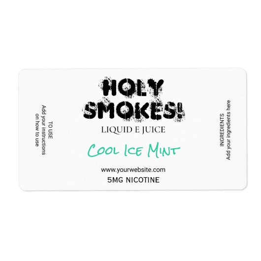 White Nicotine E Juice Labels (Vorne)