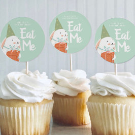 White Niedlich Bunny Birthday Gefallen Stickers