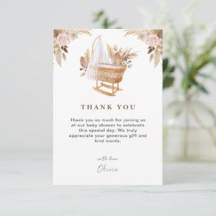 White Niedlich Watercolor Blume Kinderdusche Dankeskarte