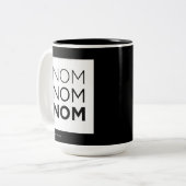 White Nom Nom Nom Zweifarbige Tasse (Vorderseite Links)