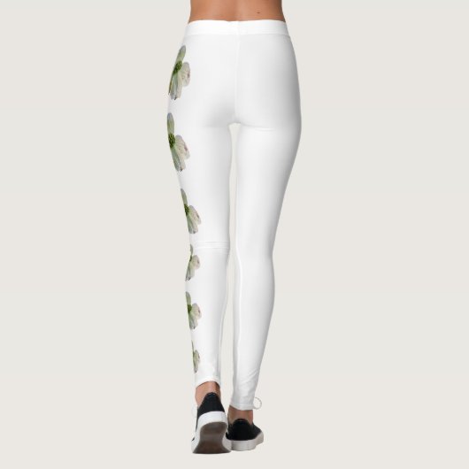 White North Carolina Staat Blume Dogwood Leggings (Rückseite)