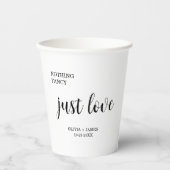 White Nothing Fancy Just Love Wedding  Pappbecher (Vorderseite)