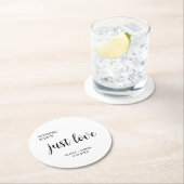 White Nothing Fancy Just Love Wedding Runder Pappuntersetzer (Vor Ort)