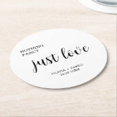 White Nothing Fancy Just Love Wedding Runder Pappuntersetzer (Angewinkelt)