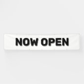 White Now Open Sign Banner (Horizontal)