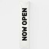 White Now Open Sign Banner (Vertikal)