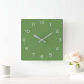 White Numbers On Green wccn Quadratische Wanduhr (Zuhause)