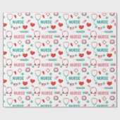 White Nurse Life Seamless Pattern (1) Geschenkpapier (Flach)