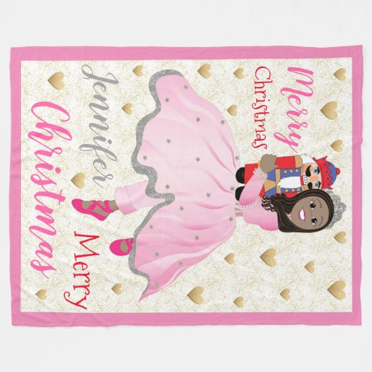 White Nutcracker Ballett Vlies Blanket/Grosses Fleecedecke (Vorderseite (Horizontal))