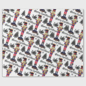 White Nutcracker Soldier Weihnachtswrapping Paper Geschenkpapier (Flach)