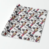 White Nutcracker Soldier Weihnachtswrapping Paper Geschenkpapier (Ungerollt)