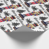 White Nutcracker Soldier Weihnachtswrapping Paper Geschenkpapier (Ecke)