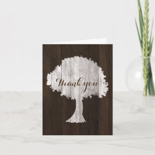 White Oak Tree Rustic Wedding Dankeschön Karte