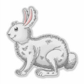 White Oaster Bunny Aufkleber (Vorderseite)