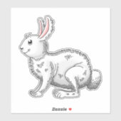 White Oaster Bunny Aufkleber (Blatt)