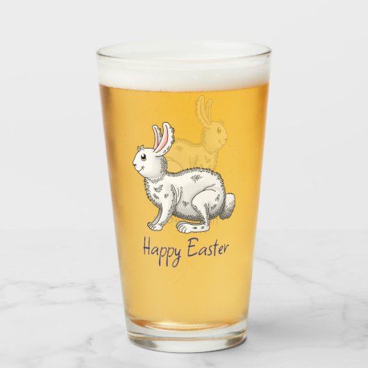White Oaster Bunny Glas (Vorne (Gefüllt))