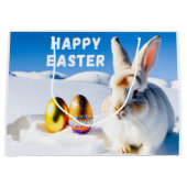 White Oaster Bunny Große Geschenktüte (Vorderseite)