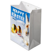 White Oaster Bunny Mittlere Geschenktüte (Vorderseite Schrägansicht)