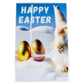 White Oaster Bunny Mittlere Geschenktüte (Rückseite)