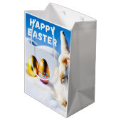 White Oaster Bunny Mittlere Geschenktüte (Rückseite Schrägansicht)