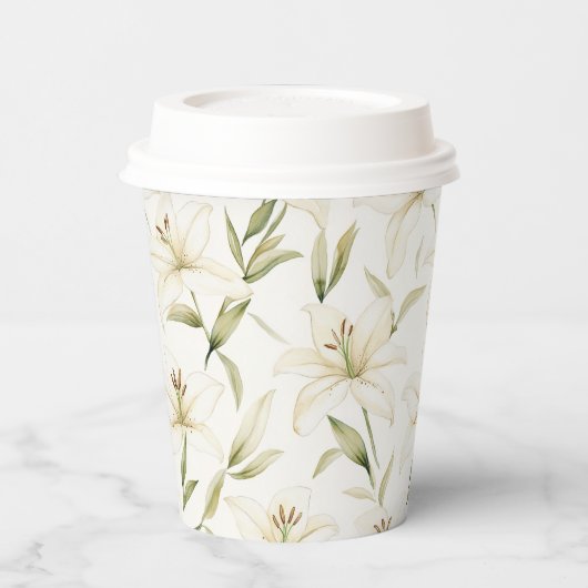 White Oaster Lilies Pappbecher (Links)