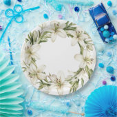 White Oaster Lilies Pappteller (Party)