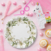 White Oaster Lilies Pappteller (Party)