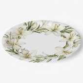 White Oaster Lilies Pappteller (Schrägansicht)